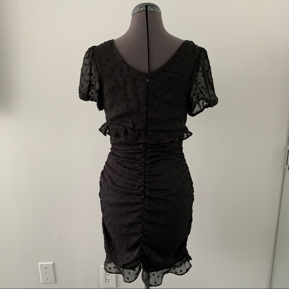 Black Polkadot Mini Dress - Picture 3 of 4